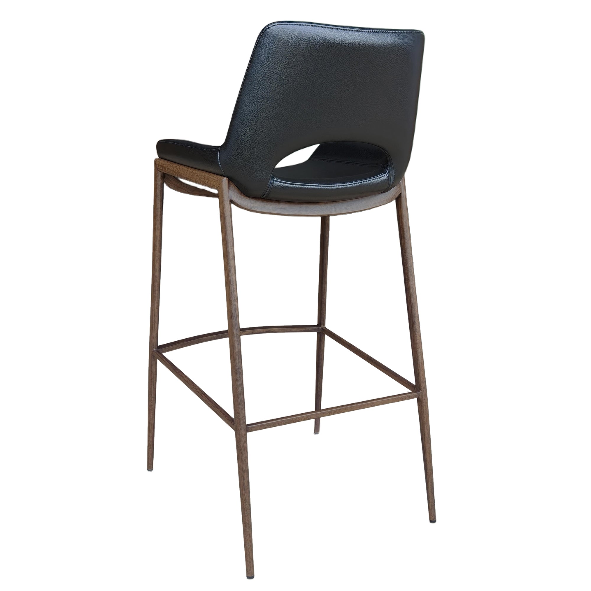 ICONA-30" BAR STOOL-BLACK - WALNUT