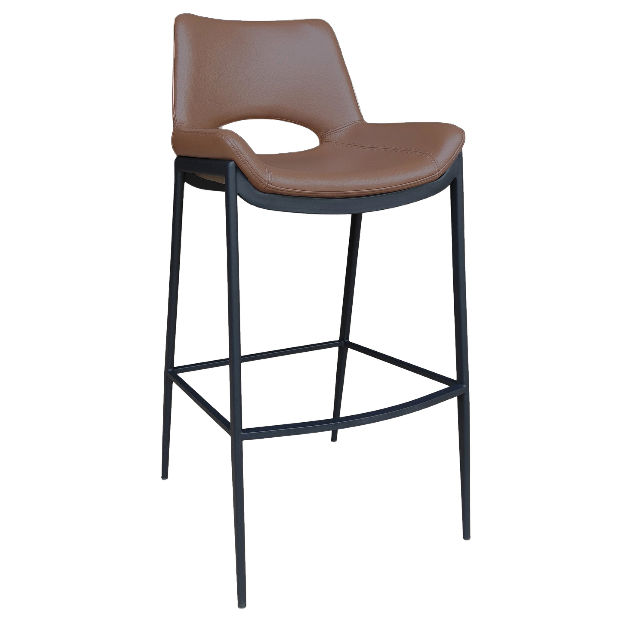 ICONA-30" BAR STOOL-SADDLE - BLACK