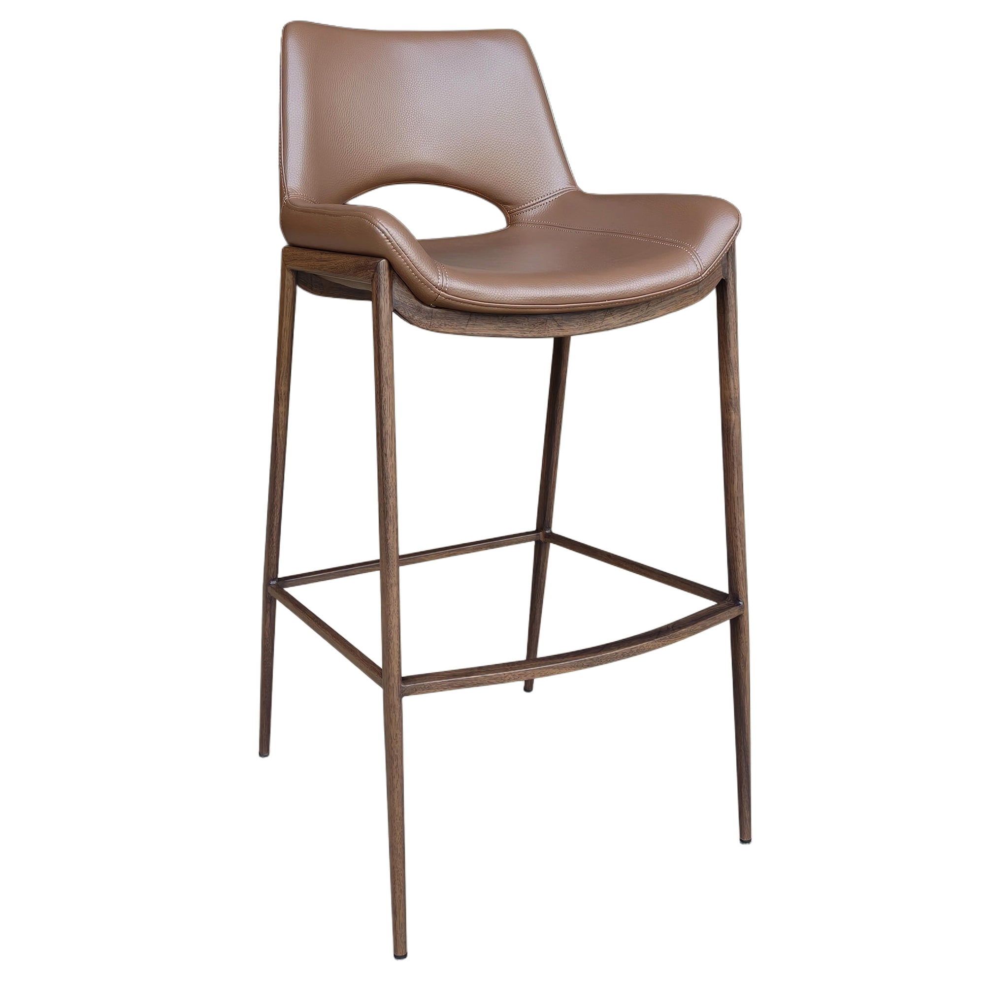 ICONA-30" BAR STOOL-SADDLE - WALNUT