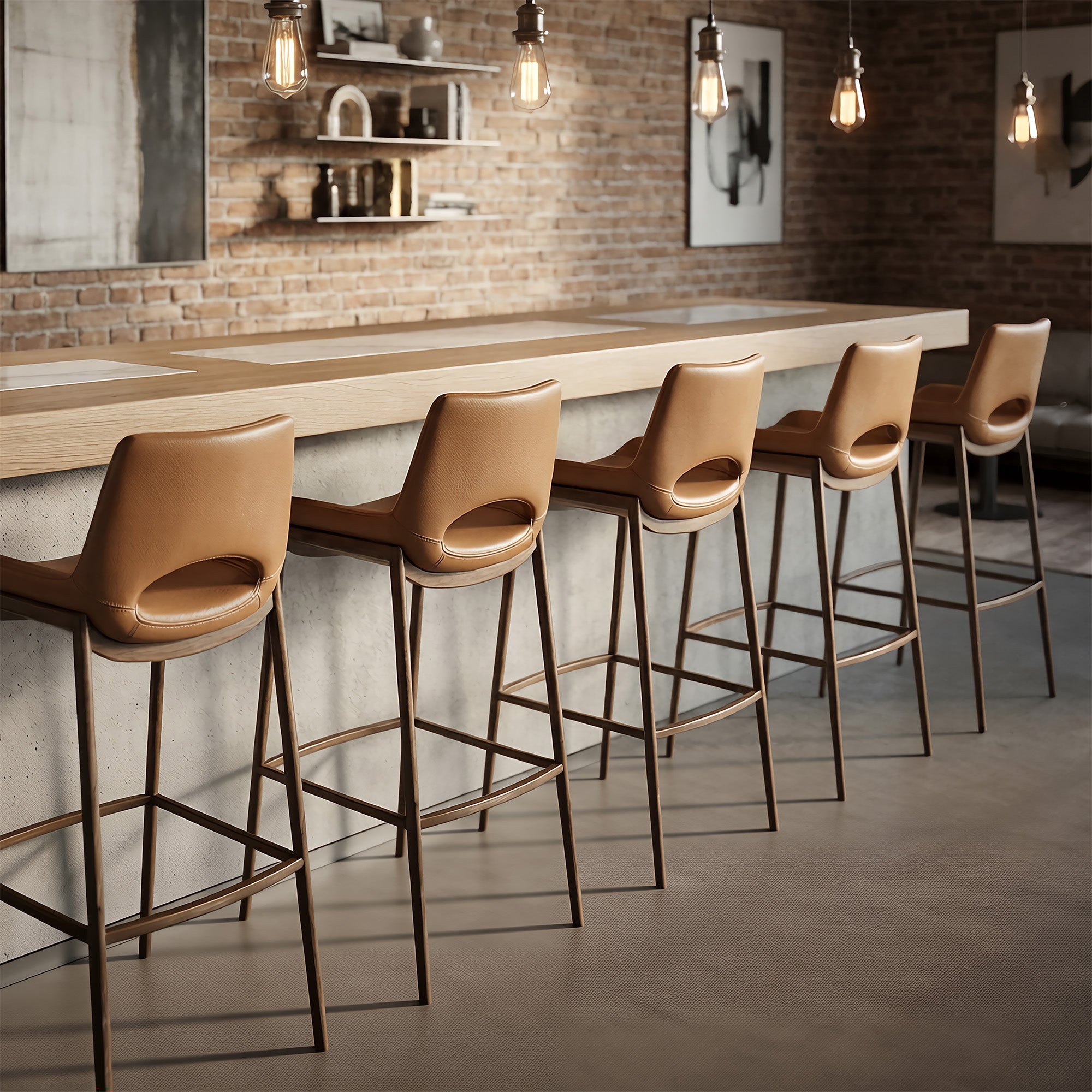 ICONA-30" BAR STOOL-SADDLE - WALNUT