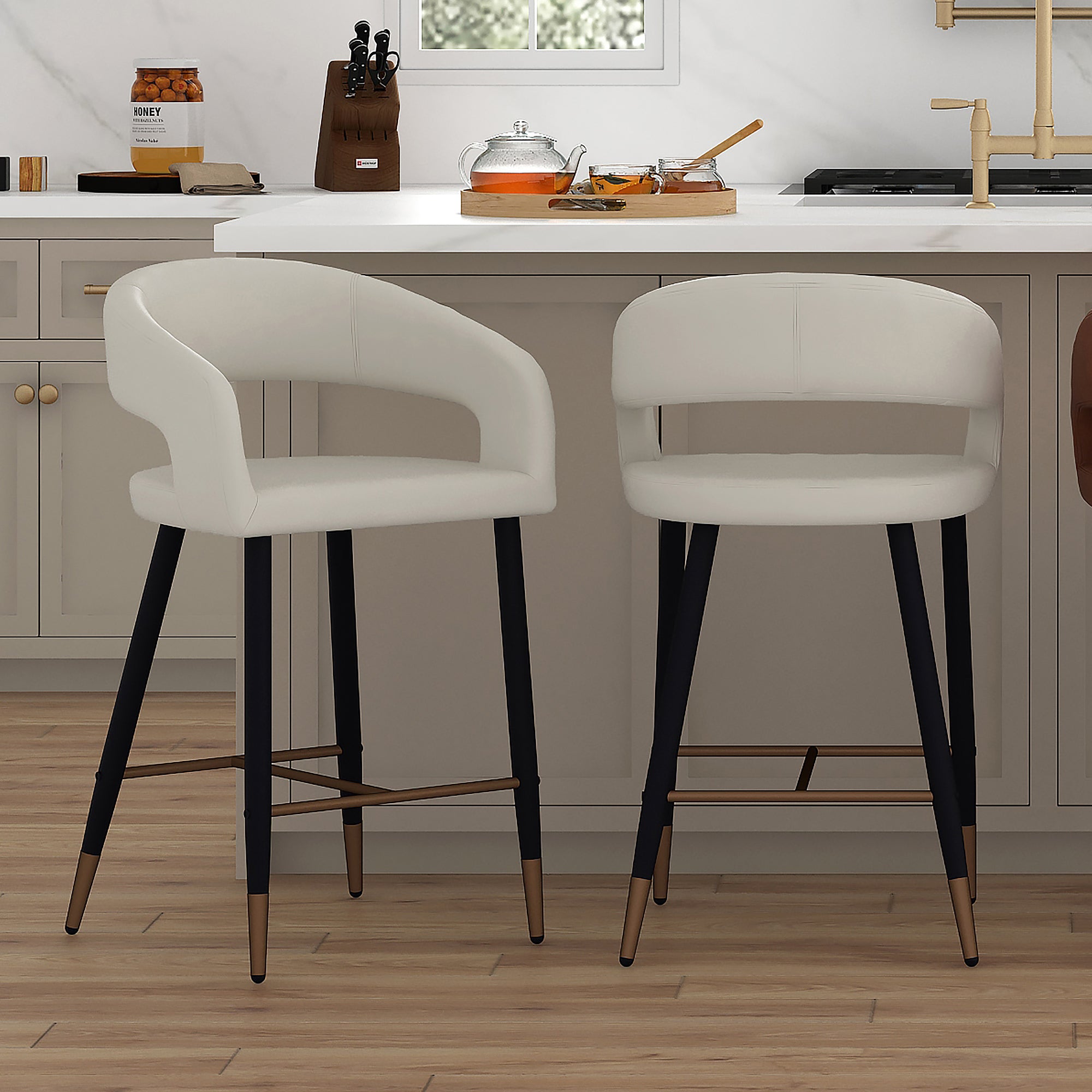 CRIMSON-26'' COUNTER STOOL-BEIGE 2 Pcs