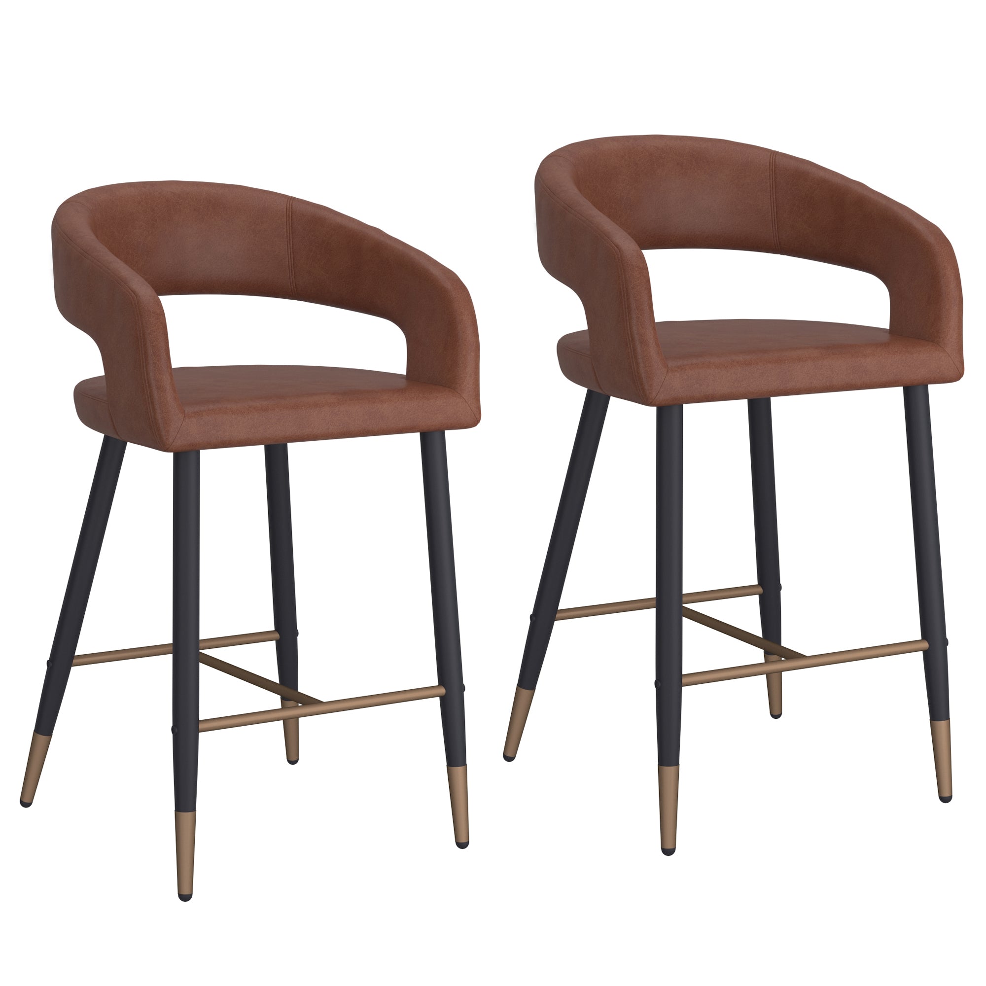 CRIMSON-26'' COUNTER STOOL-SADDLE 2 Pcs