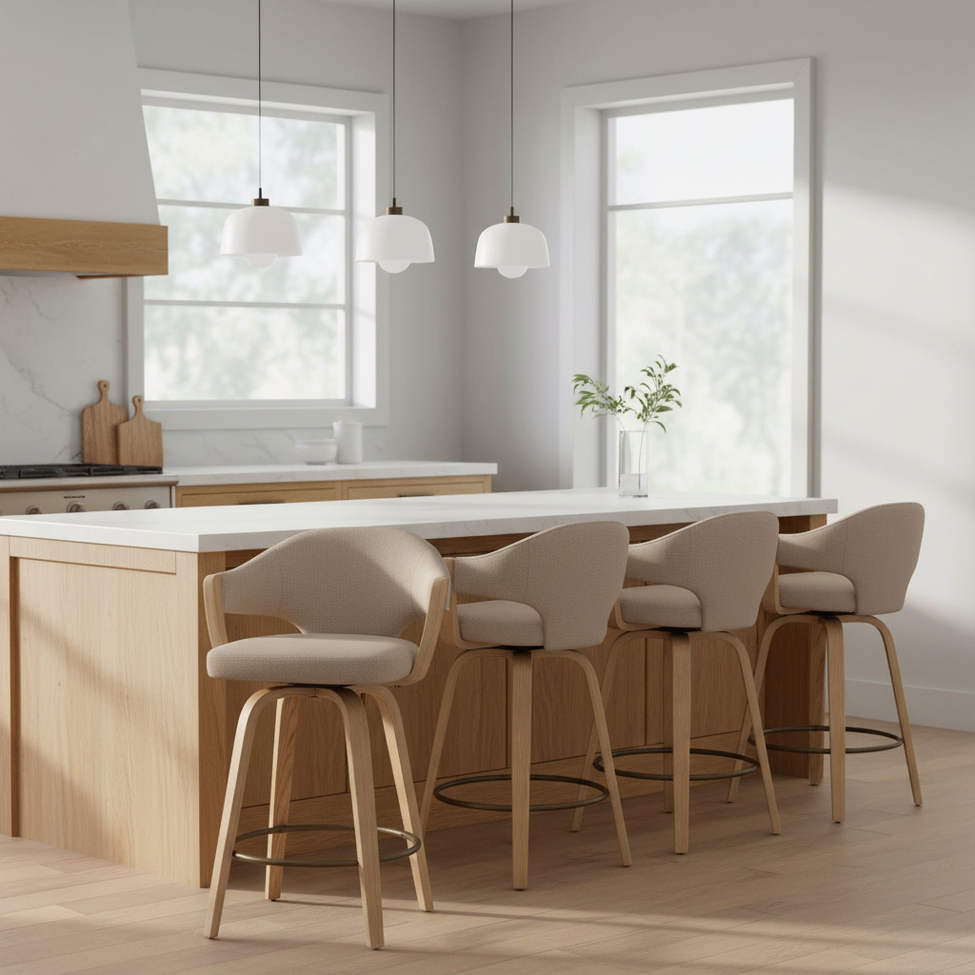 FREYA-26'' COUNTER STOOL-TOFFEE - NATURAL 2 Pcs