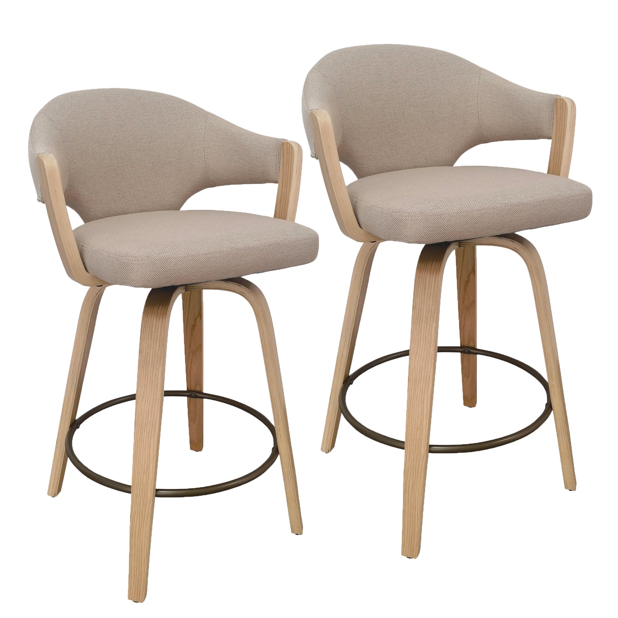 FREYA-26'' COUNTER STOOL-TOFFEE - NATURAL 2 Pcs