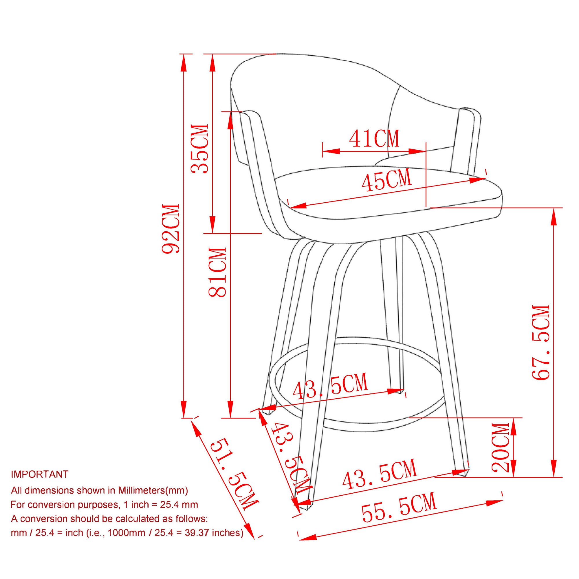 FREYA-26'' COUNTER STOOL-TOFFEE - NATURAL 2 Pcs