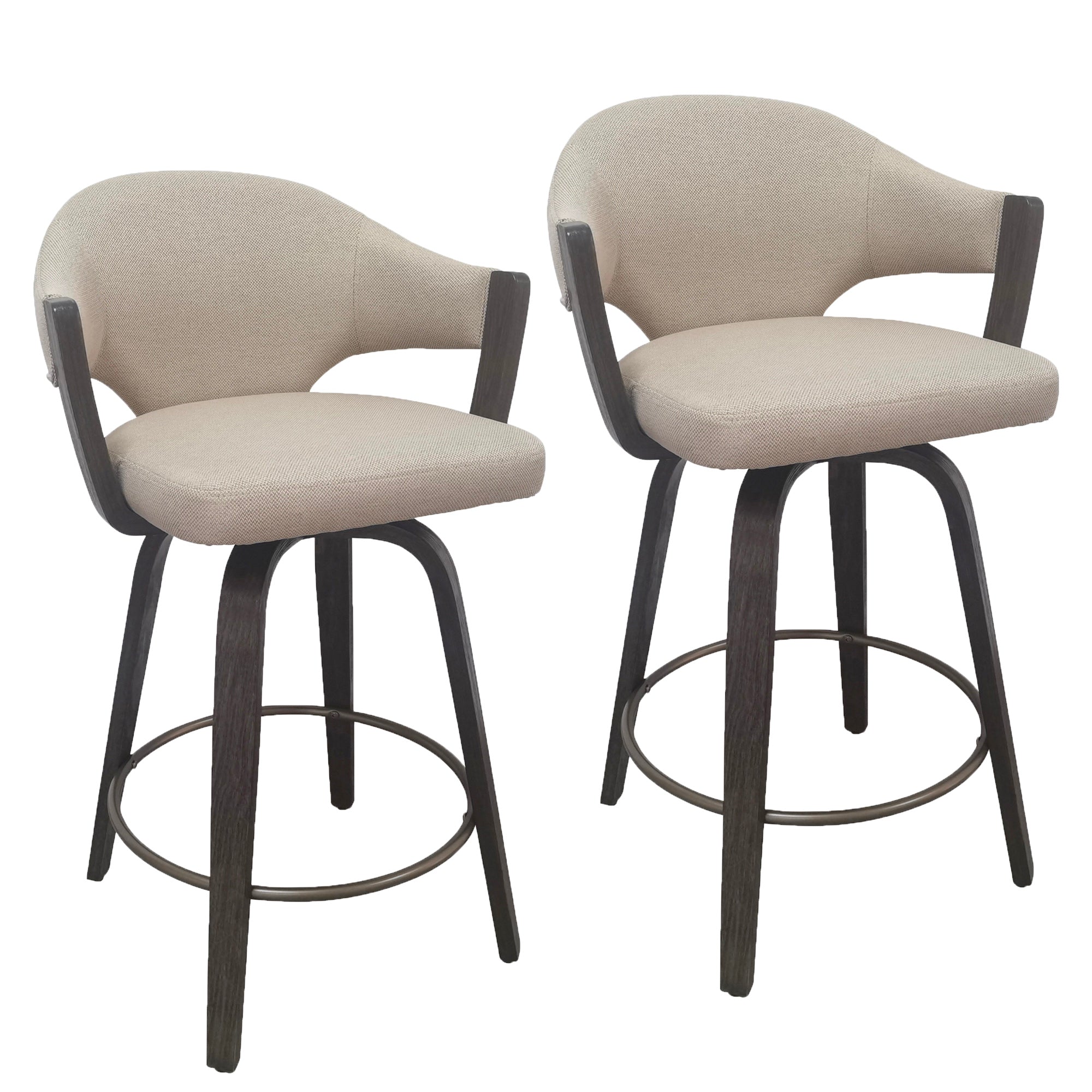 FREYA-26'' COUNTER STOOL-TOFFEE - WALNUT 2 Pcs