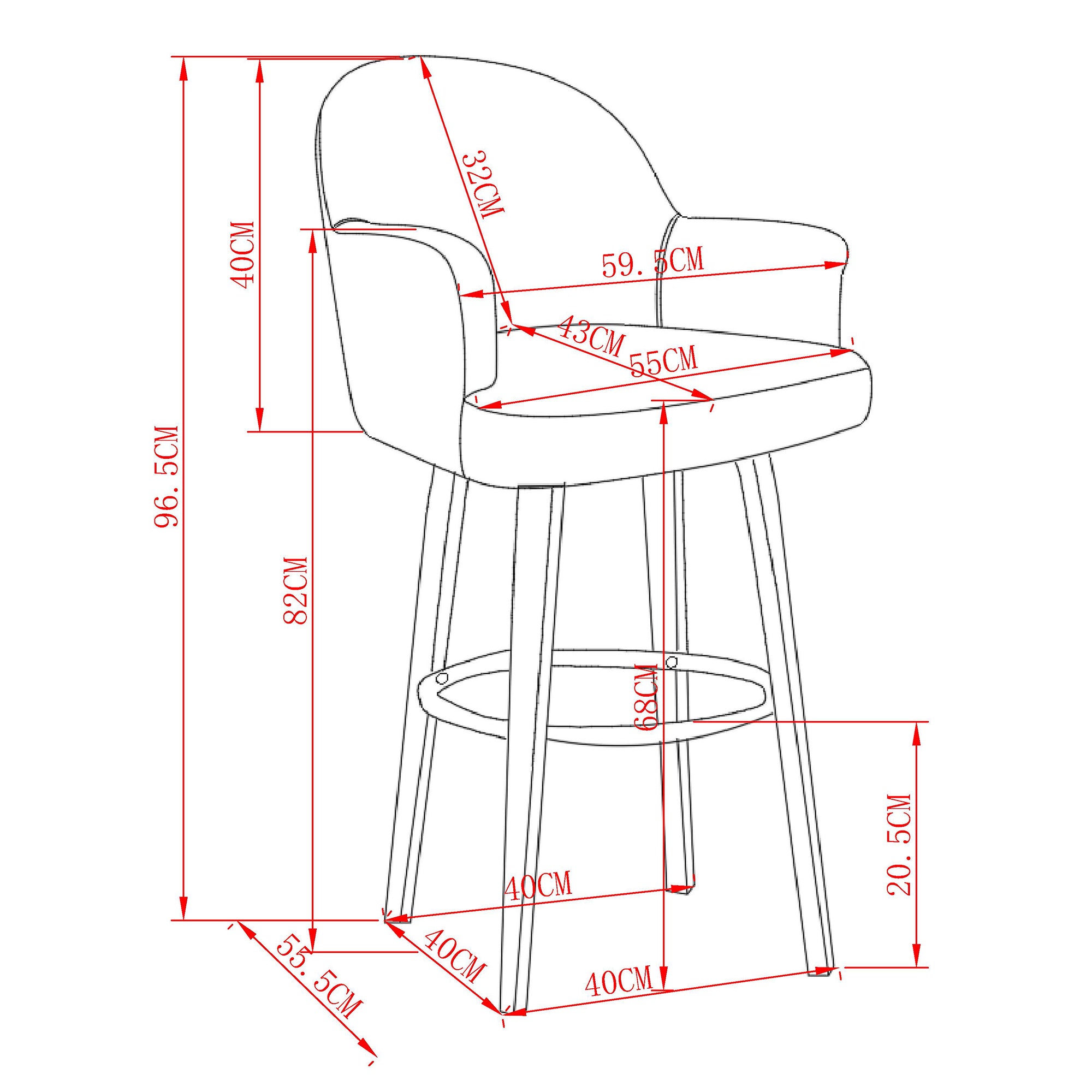TORRA-26" COUNTER STOOL-OAT 2 Pcs