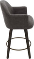 TORRA-26" COUNTER STOOL-WARM CHARCOAL 2 Pcs