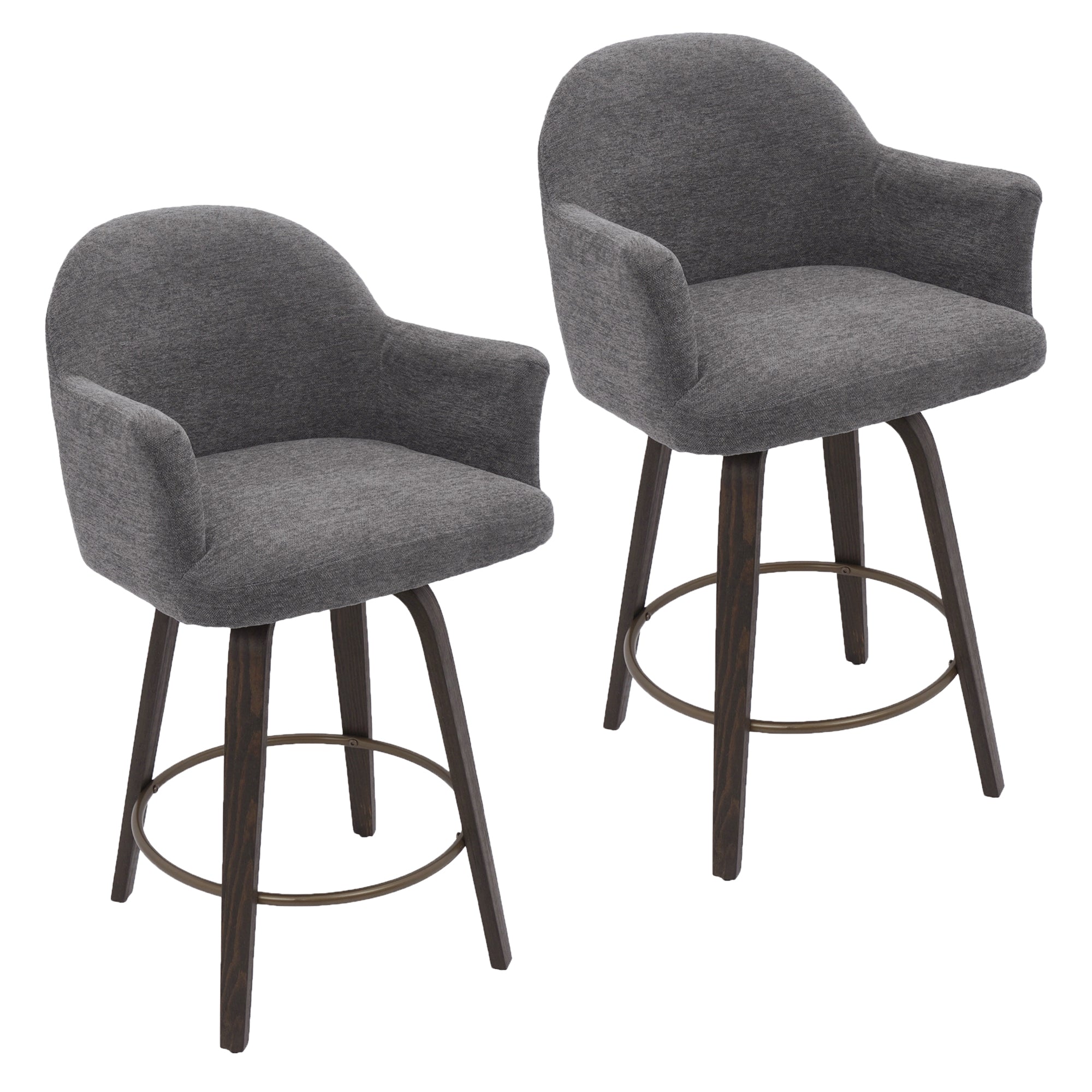 TORRA-26" COUNTER STOOL-WARM CHARCOAL 2 Pcs