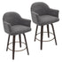 TORRA-26" COUNTER STOOL-WARM CHARCOAL 2 Pcs