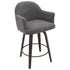 TORRA-26" COUNTER STOOL-WARM CHARCOAL 2 Pcs