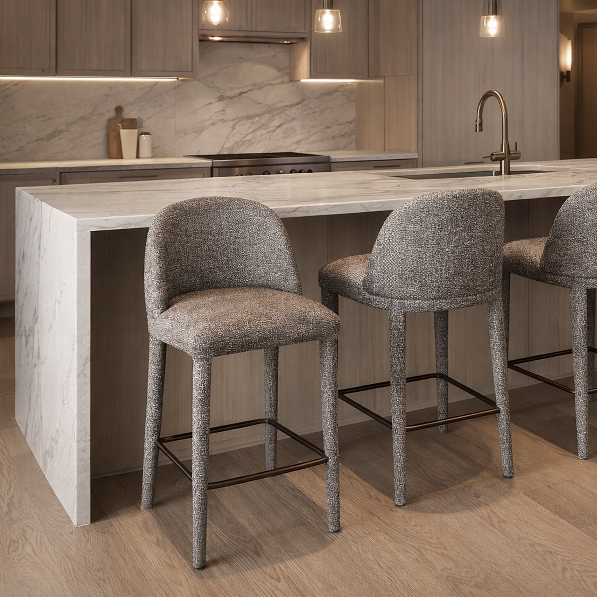 KIARA-26'' COUNTER STOOL-BROWN 2 Pcs