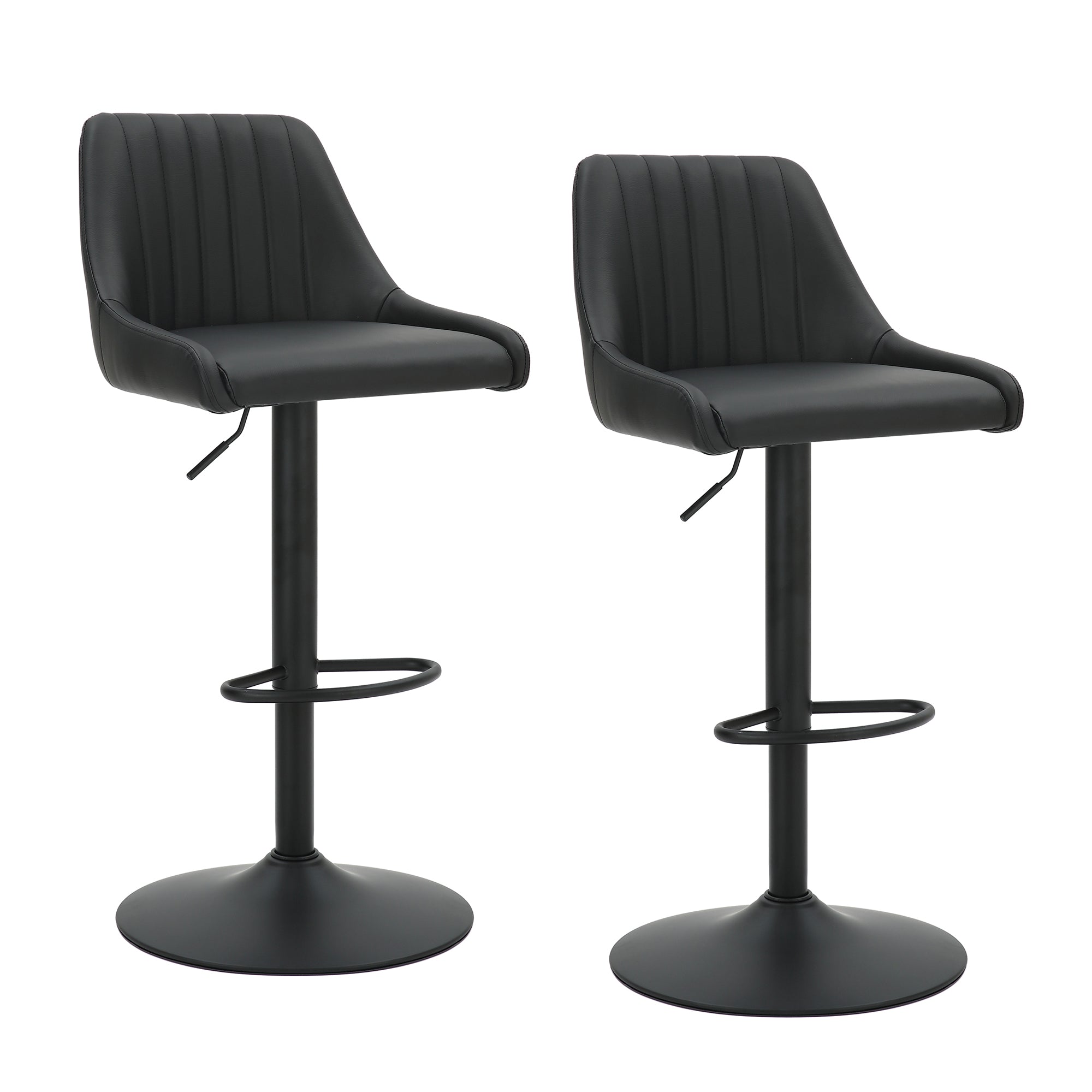 KRON-AIR LIFT STOOL PU-BLACK  2 Pcs