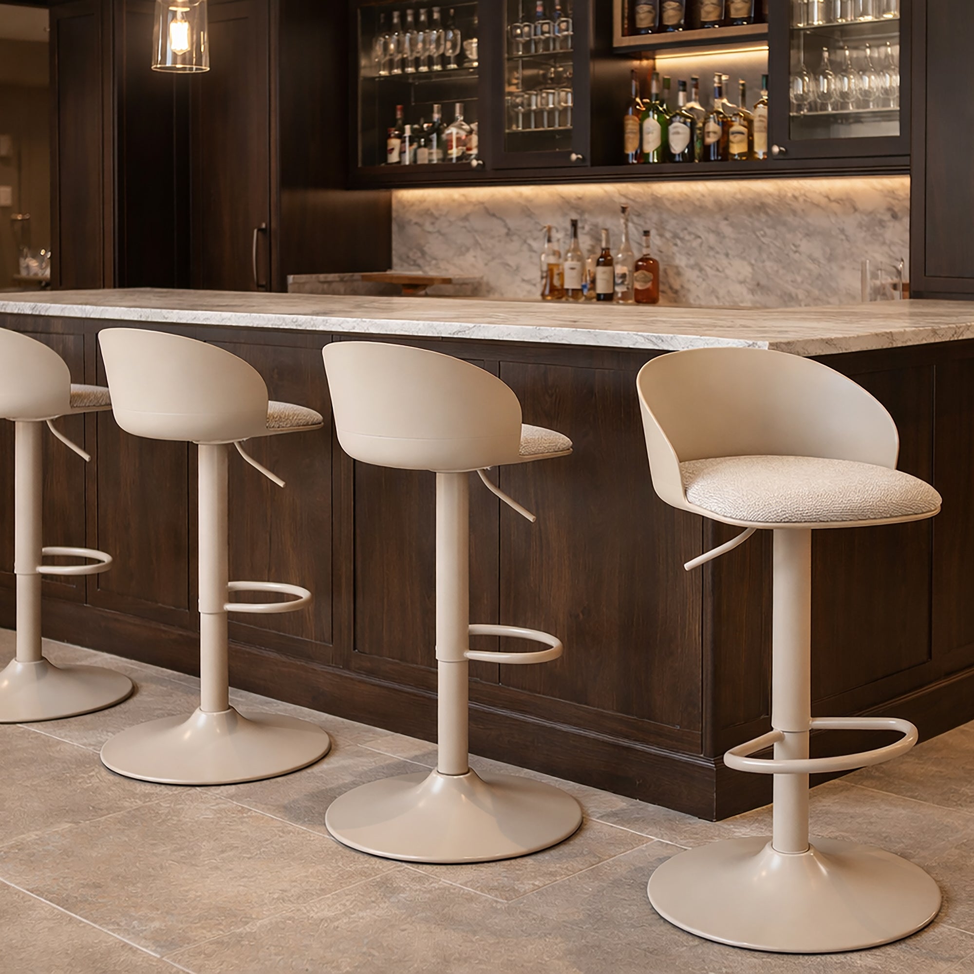 MABEL-AIR LIFT STOOL-BEIGE 2 Pcs