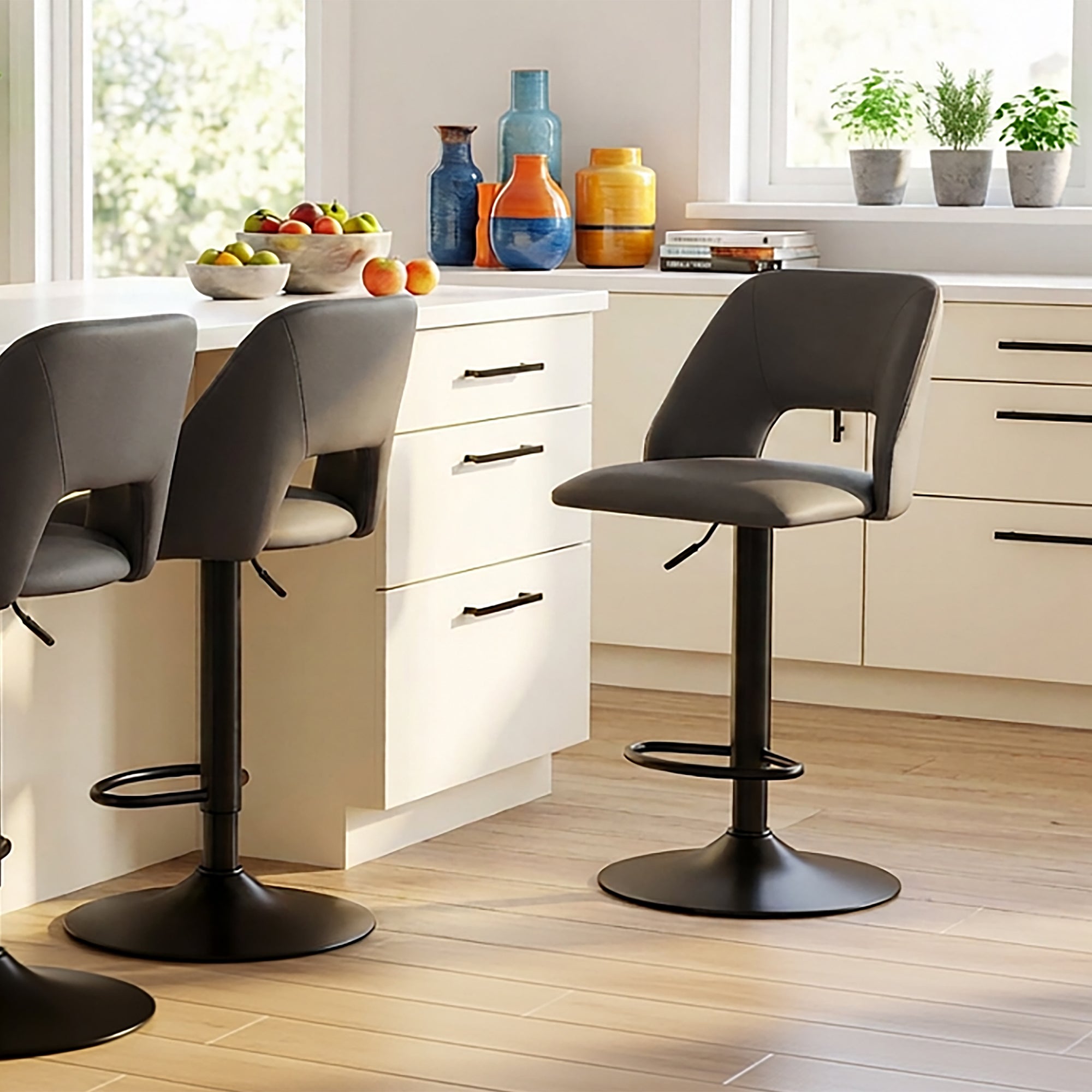 ADLER-AIR LIFT STOOL-BLACK 2 Pcs