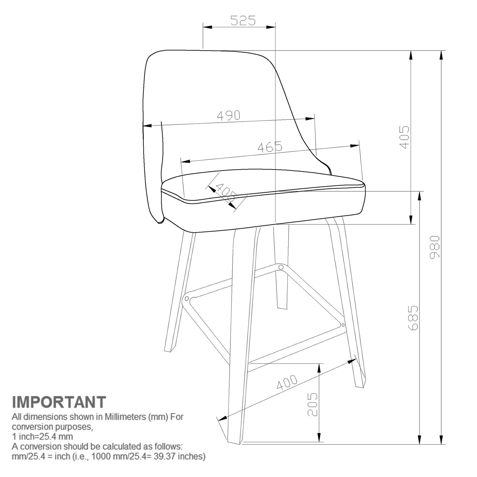 OAKLEY-26' COUNTER STOOL-CHARCOAL 2 Pcs