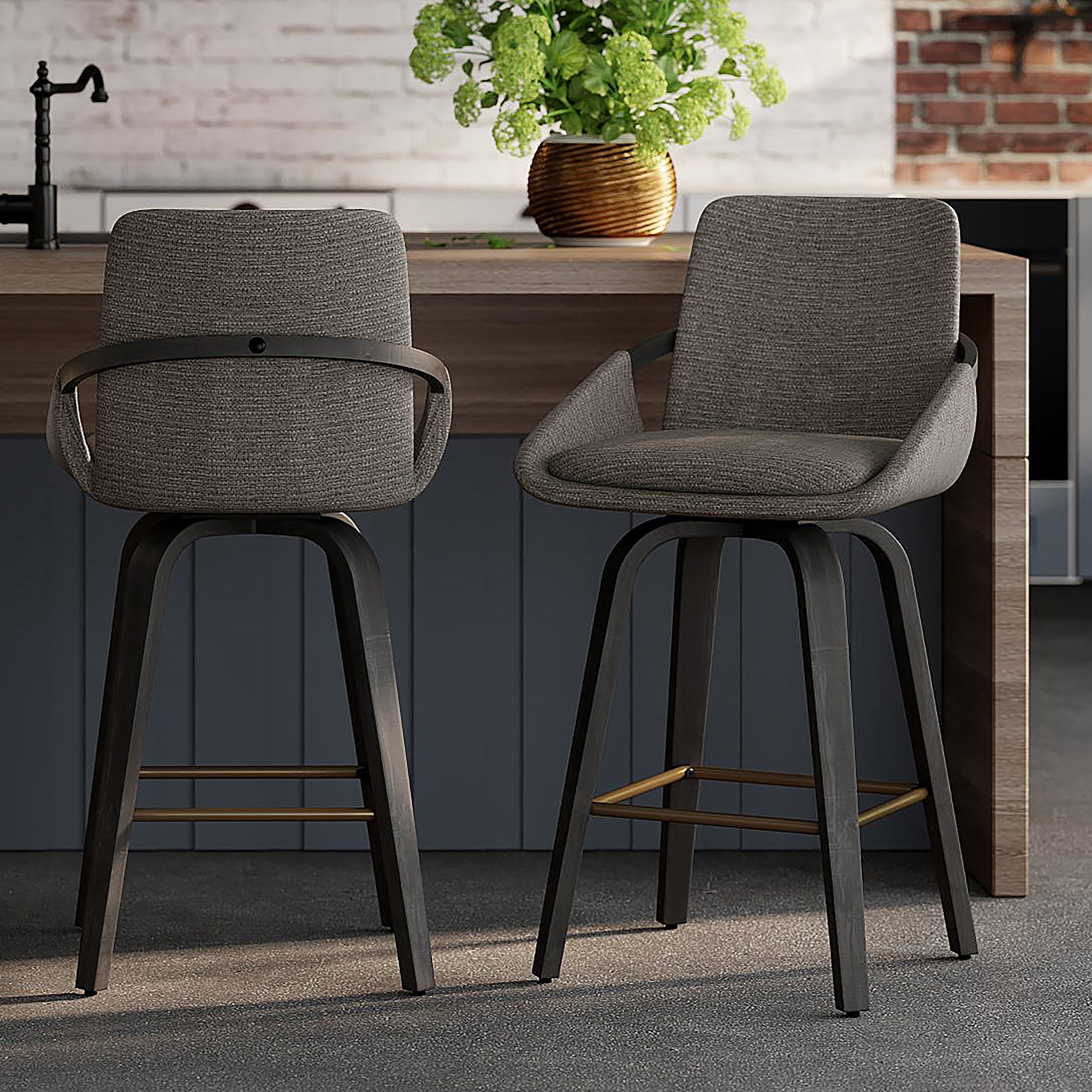 PARKER-26' COUNTER STOOL-CHARCOAL 2 Pcs
