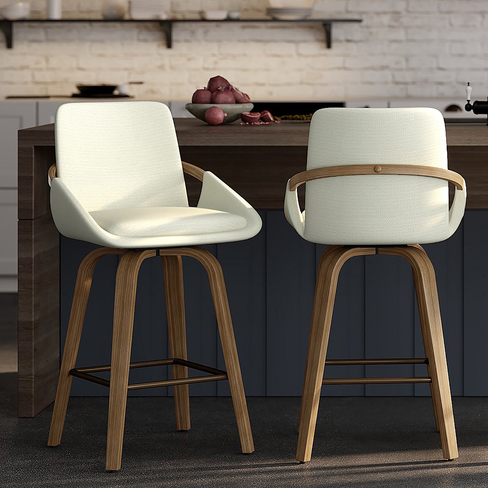 PARKER-26' COUNTER STOOL-IVORY 2 Pcs