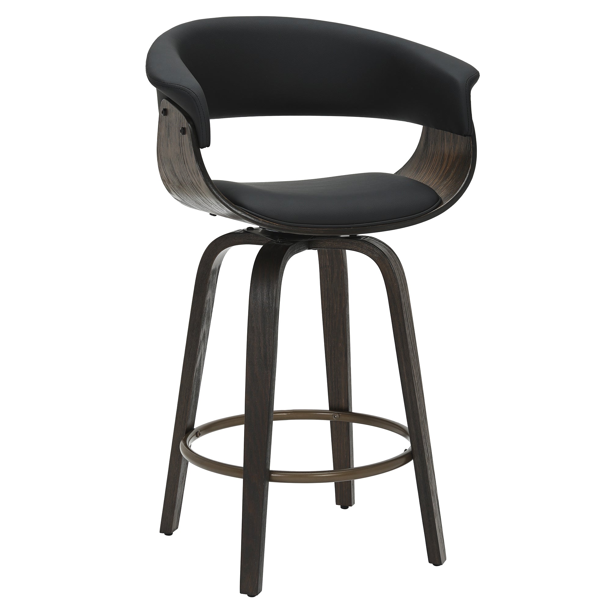 HOLT-26" COUNTER STOOL-BLACK - WALNUT 2 Pcs