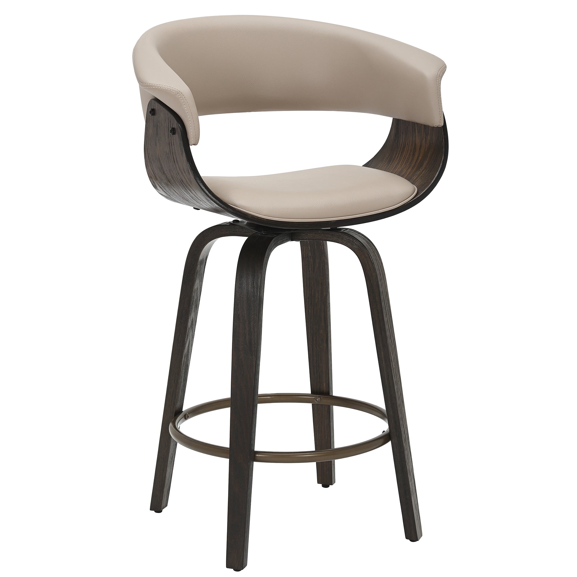HOLT-26" COUNTER STOOL-MUSHROOM - WALNUT 2 Pcs