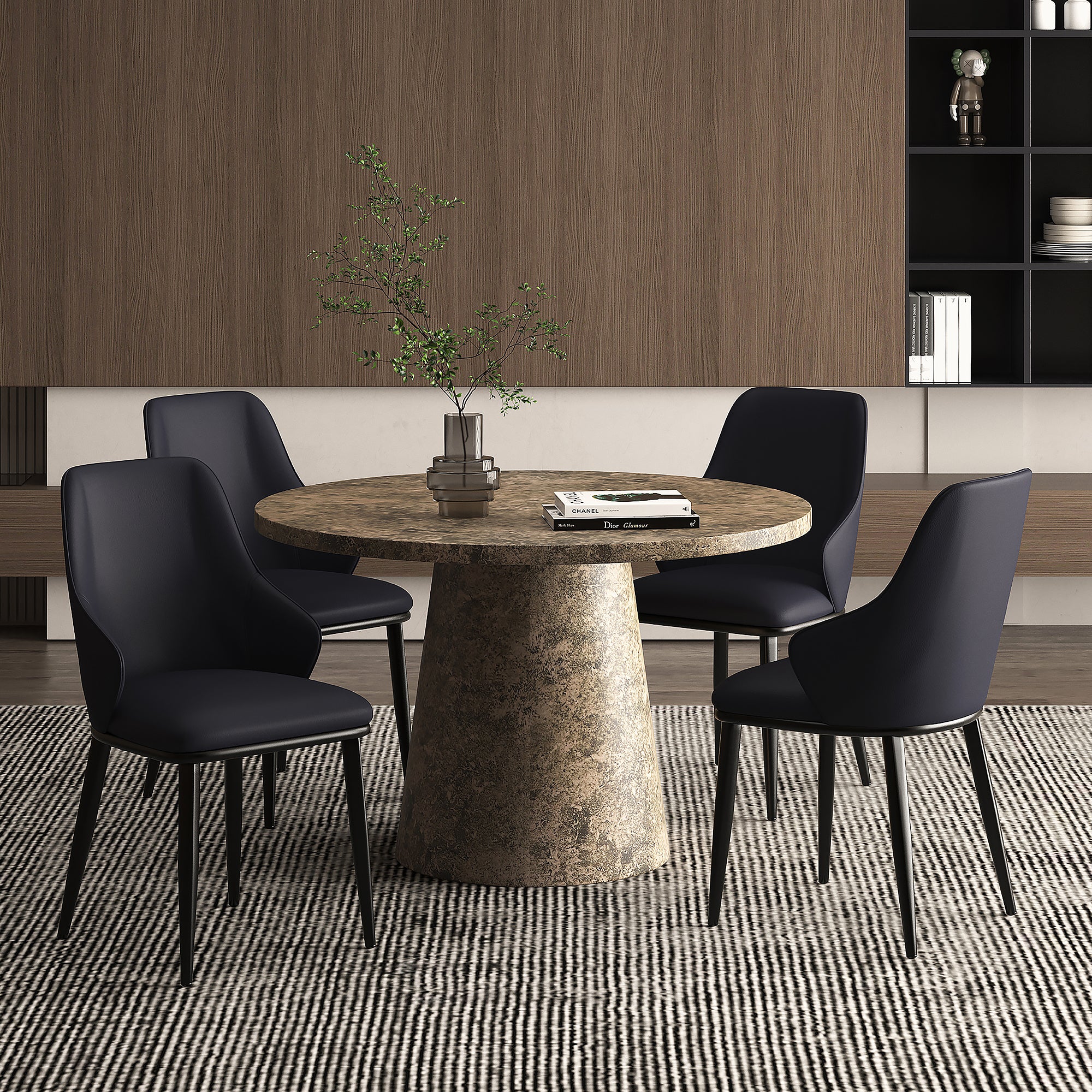 GODIVA GY - KASH BLK- 5PC DINING SET