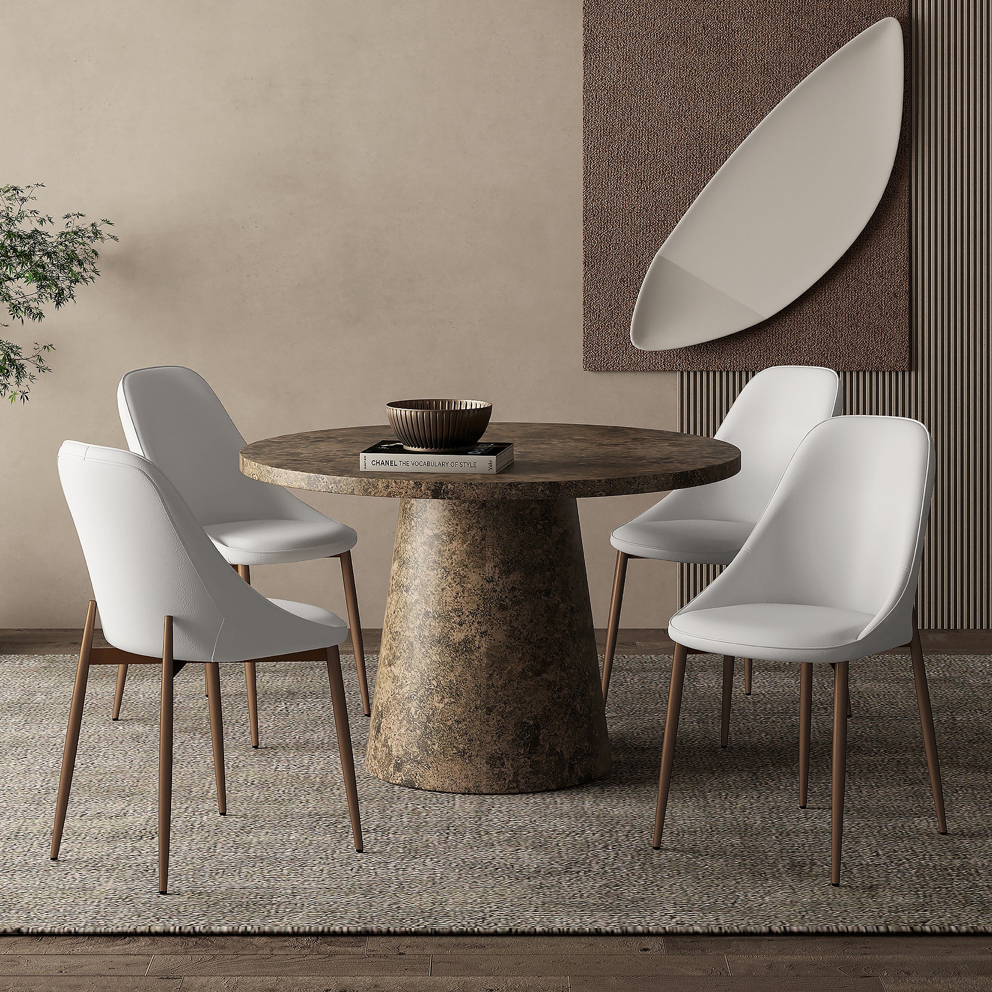 GODIVA GY - CLEO WT- 5PC DINING SET