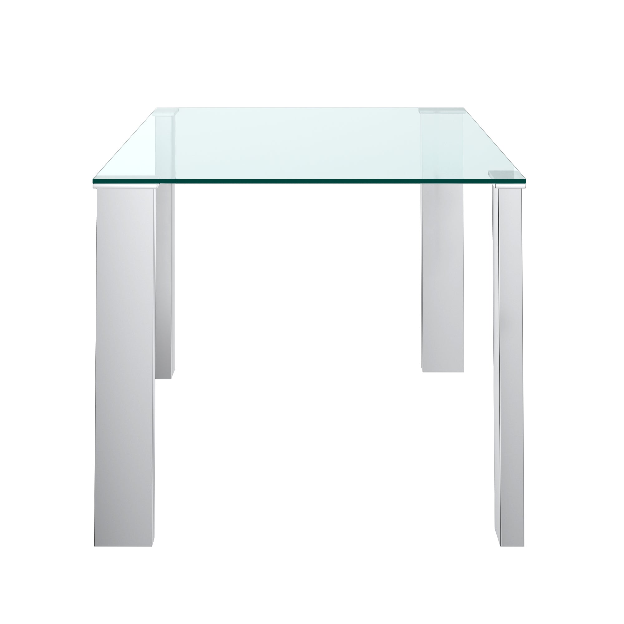 Frankfurt and Maxim 5pc Dining Set - Chrome Table and Grey Chairs