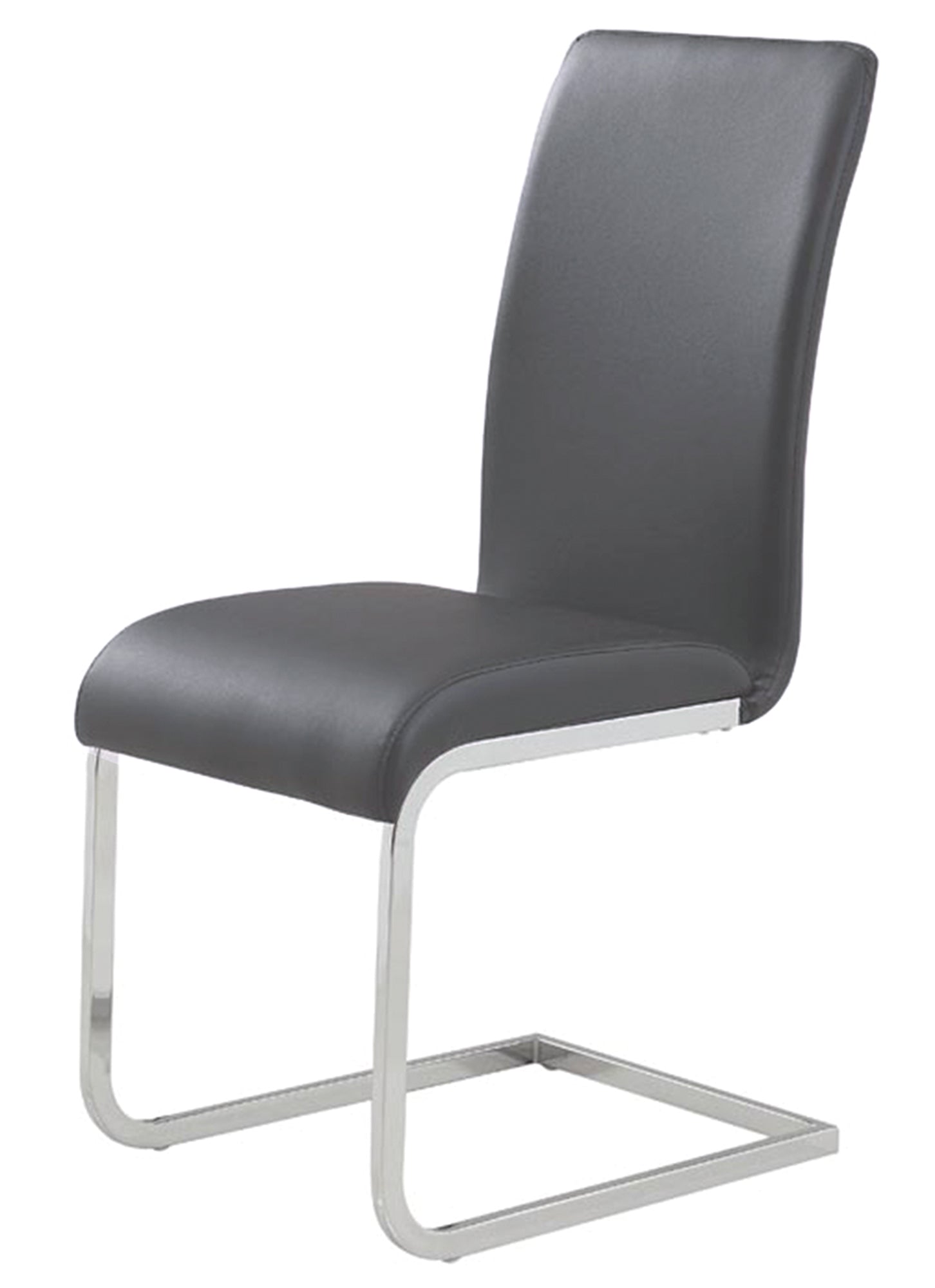 Frankfurt and Maxim 5pc Dining Set - Chrome Table and Grey Chairs
