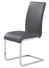 Frankfurt and Maxim 5pc Dining Set - Chrome Table and Grey Chairs