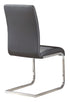 Frankfurt and Maxim 5pc Dining Set - Chrome Table and Grey Chairs