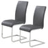 Frankfurt and Maxim 5pc Dining Set - Chrome Table and Grey Chairs