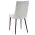 Rocca and Cora 5pc Dining Set, 40" Glass Top, Walnut Base, Table and Beige Chairs