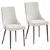 Rocca and Cora 5pc Dining Set, 40" Glass Top, Walnut Base, Table and Beige Chairs
