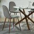 Rocca and Lyna 5pc Dining Set - Walnut Table and Grey Chairs