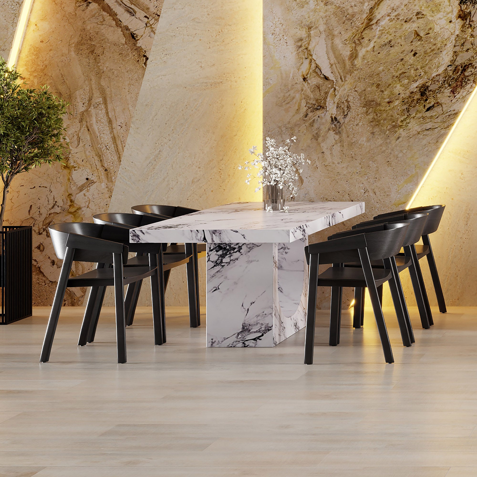 AURELIA BULWT - MATEO BLK-7PC DINING SET