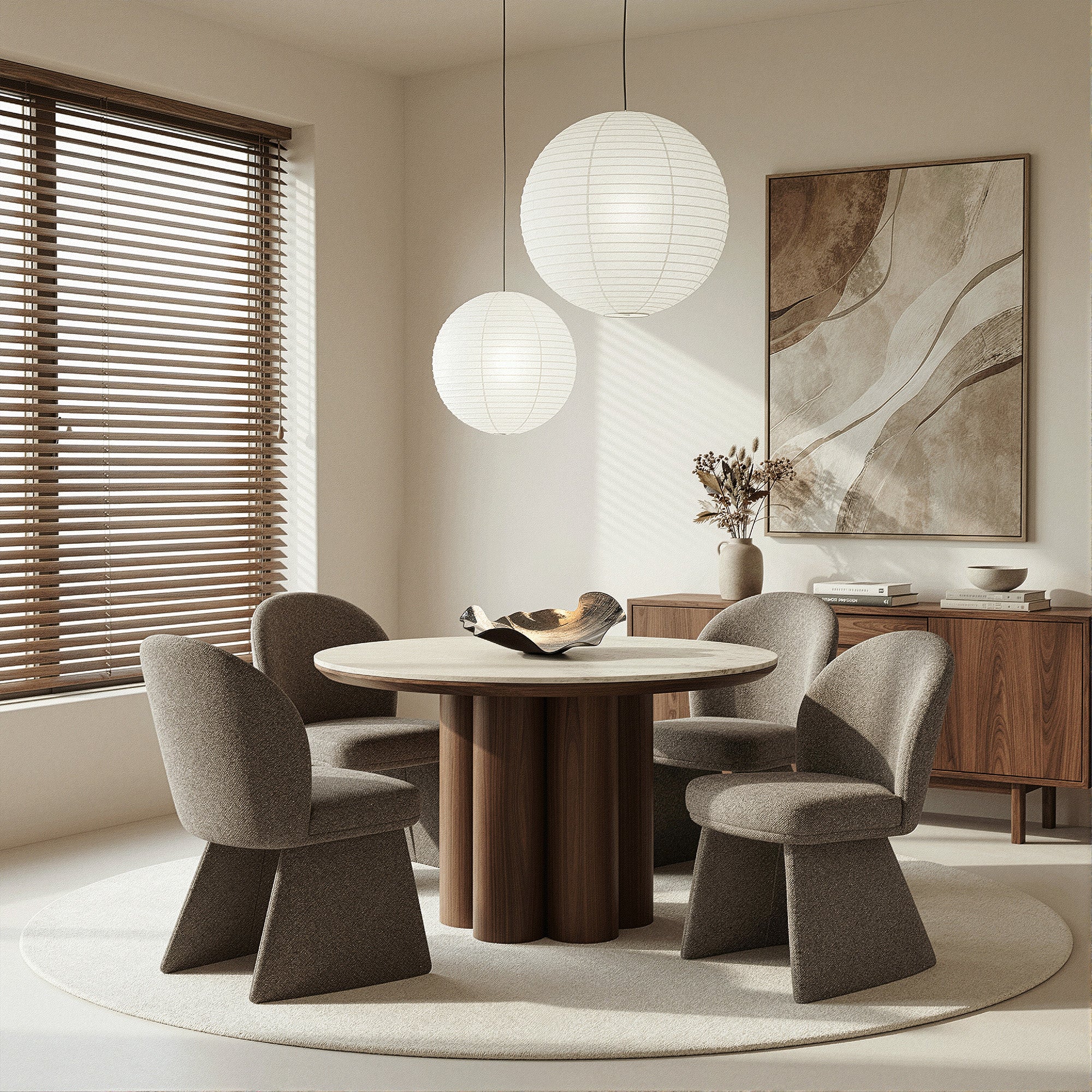 SEATON - NOELLE BRN-5PC DINING SET