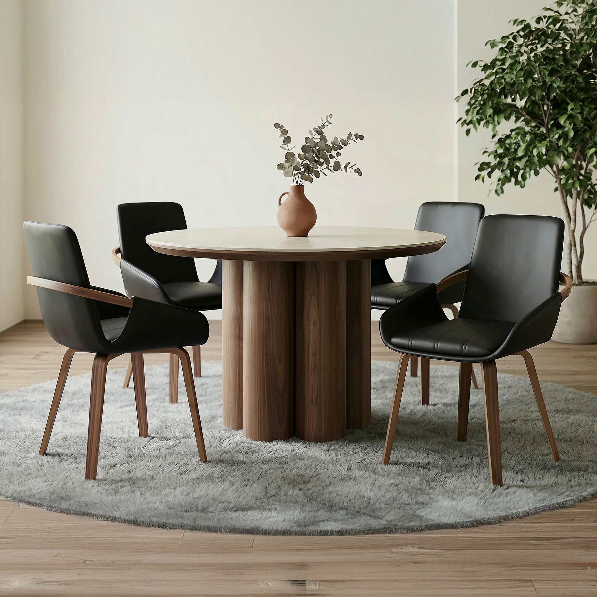 SEATON - CASPIAN BLK-5PC DINING SET