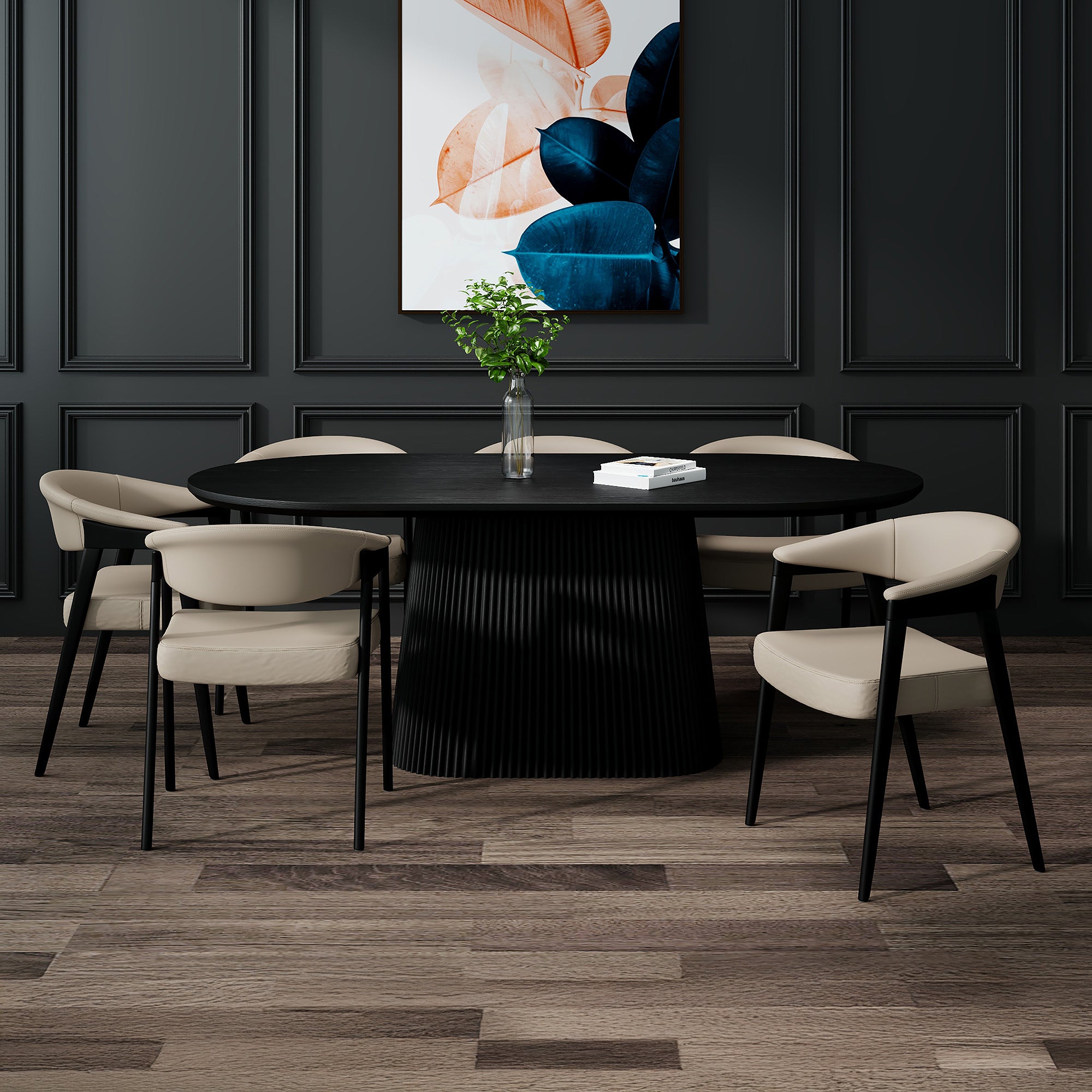 TOVAS OV BLK - BEXLEY MSH-7PC DINING SET