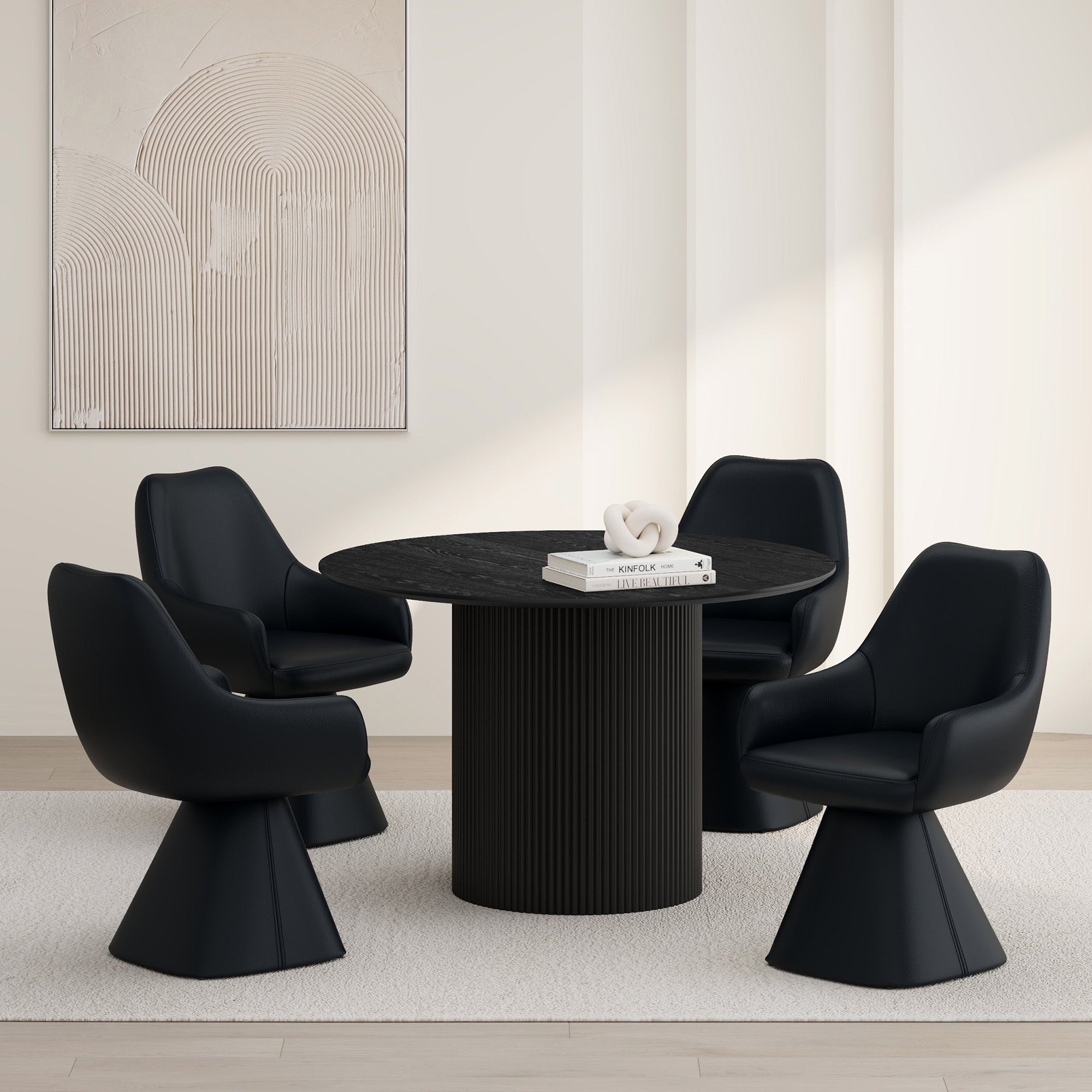 TOVAS RND BLK - CAPRESE BK-5PC DINING SET