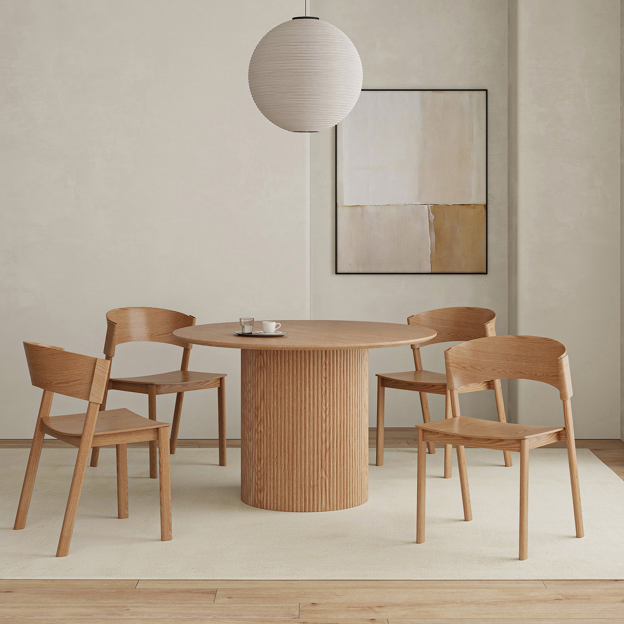 TOVAS RND NAT - ELIAS NAT-5PC DINING SET