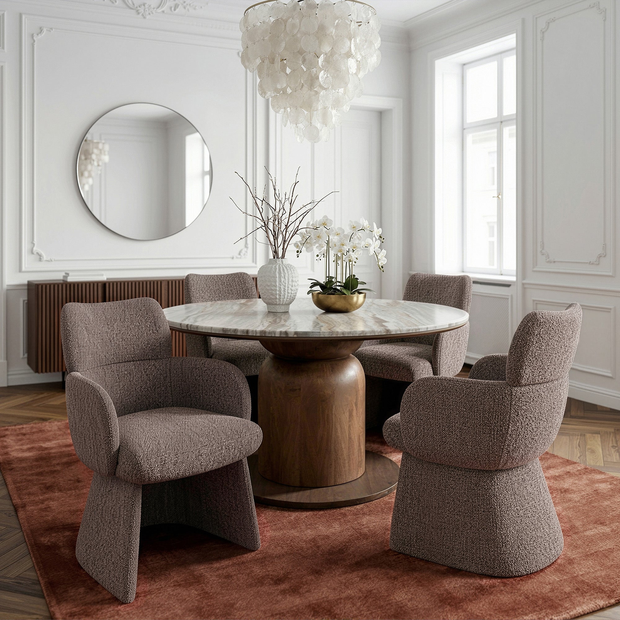 MARTINA - TITANI BRN-5PC DINING SET