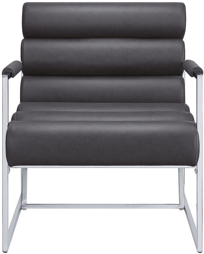 MZ-1143 Accent Chair, Grey, Chrome Frame