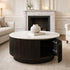 Reyna Round Coffee Table with Storage in Black and White, 31" Diameter