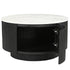 Reyna Round Coffee Table with Storage in Black and White, 31" Diameter