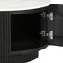 Reyna Round Coffee Table with Storage in Black and White, 31" Diameter