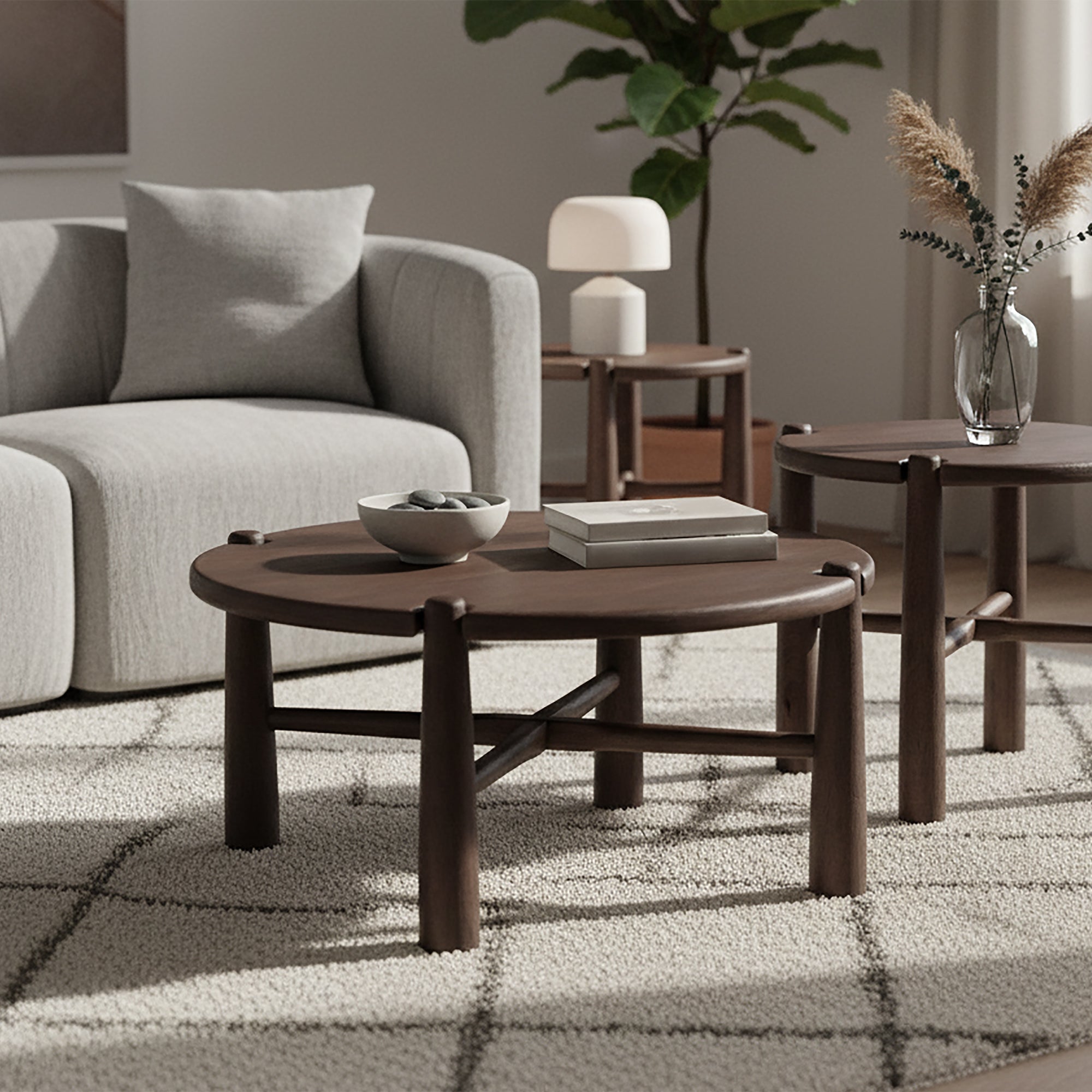 CARLYN-COFFEE TABLE-DARK WALNUT