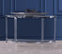 MZ-3656-05 Console Table, Half Moon Shape, Transparent Acrylic Frame, Modern Design, Glass Top