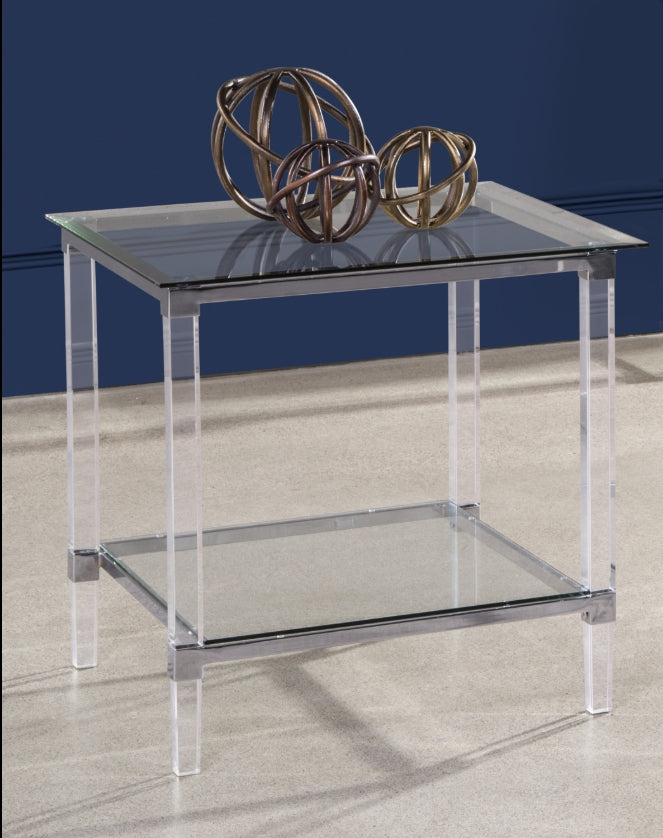 MZ-3656-04 Accent Table, Square, Transparent Acrylic Frame, Modern Design, Glass Top