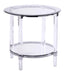 MZ-3656R-04 Accent Table, Round, Transparent Acrylic Frame, Modern Design, Glass Top