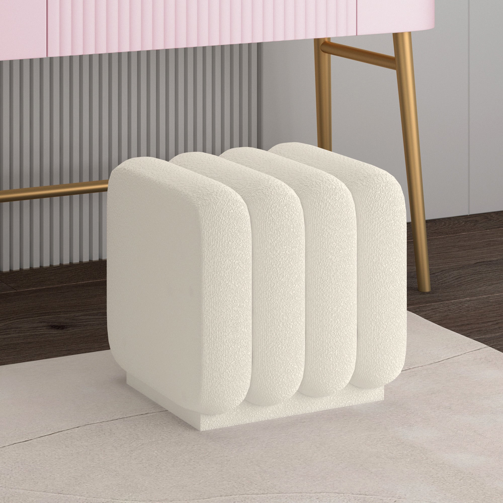RIGEL-SMALL OTTOMAN-IVORY